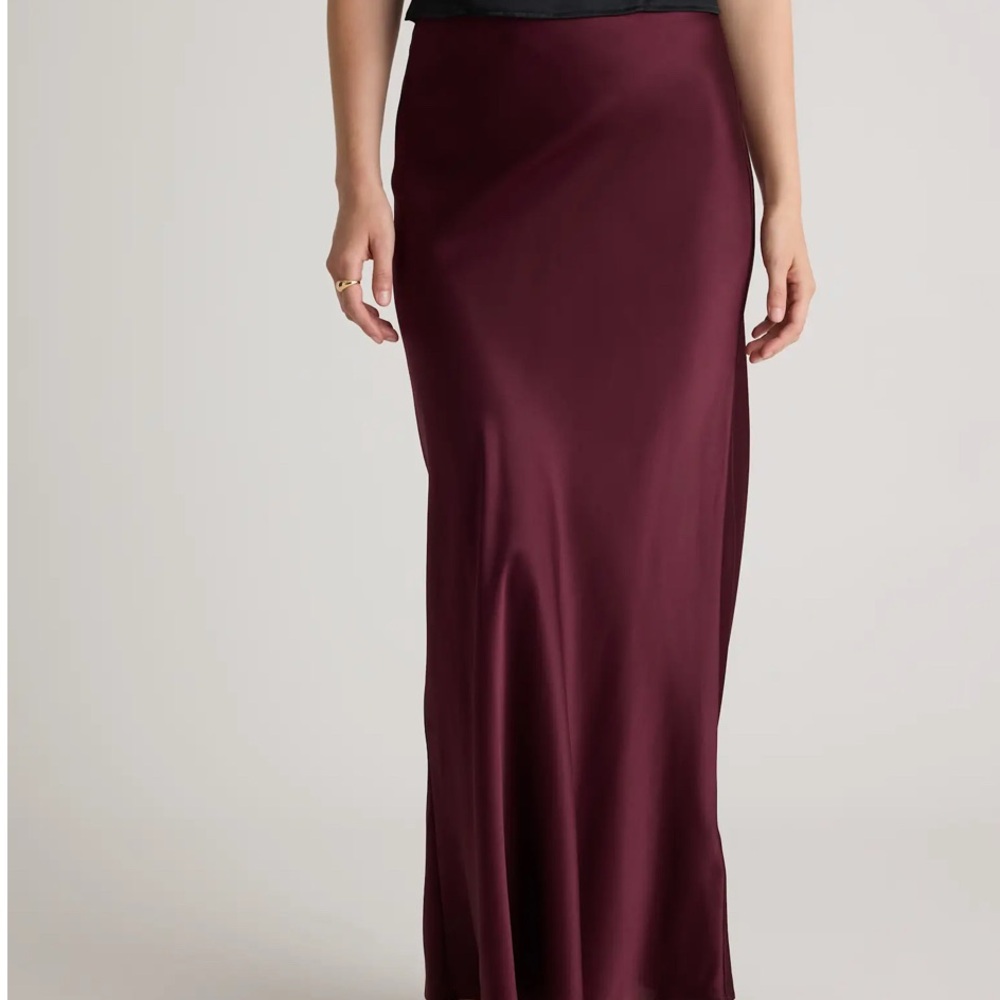 Quince Burgundy Maxi Skirt
